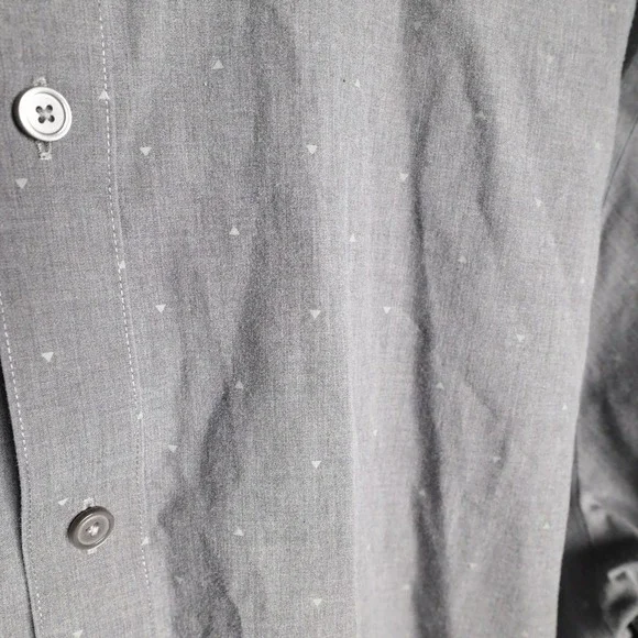 Banana Republic Mens Non Iron Slim Fit Grey Micro Dot Long Sleeve Button Up XL - Picture 4 of 7